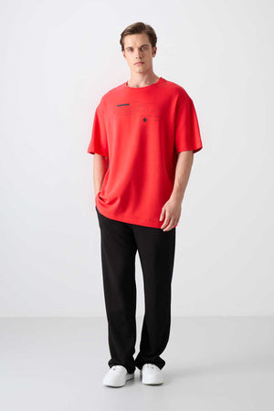 Tommylife Toptan O Yaka Oversize Baskılı Erkek T-Shirt 88326 Fiesta