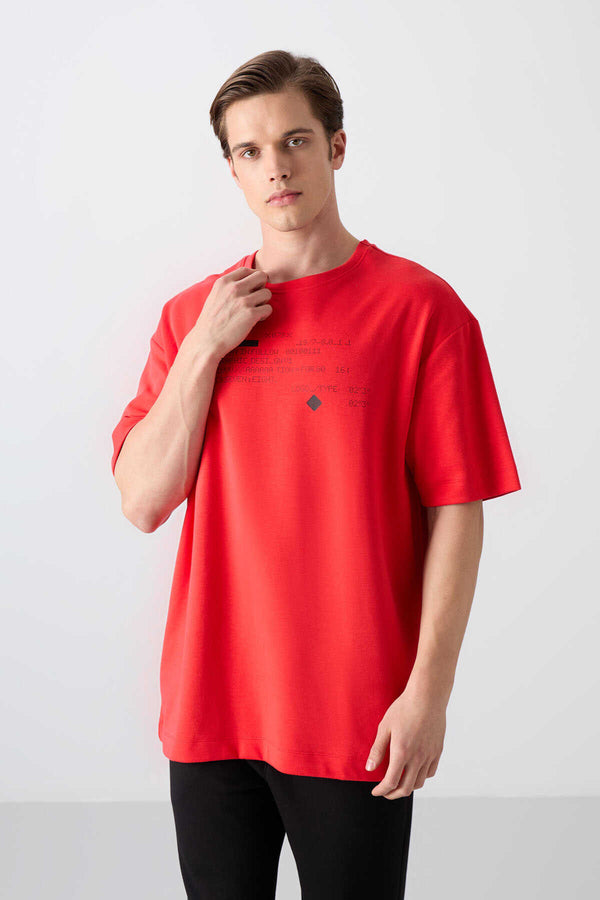 Tommylife Toptan O Yaka Oversize Baskılı Erkek T-Shirt 88326 Fiesta