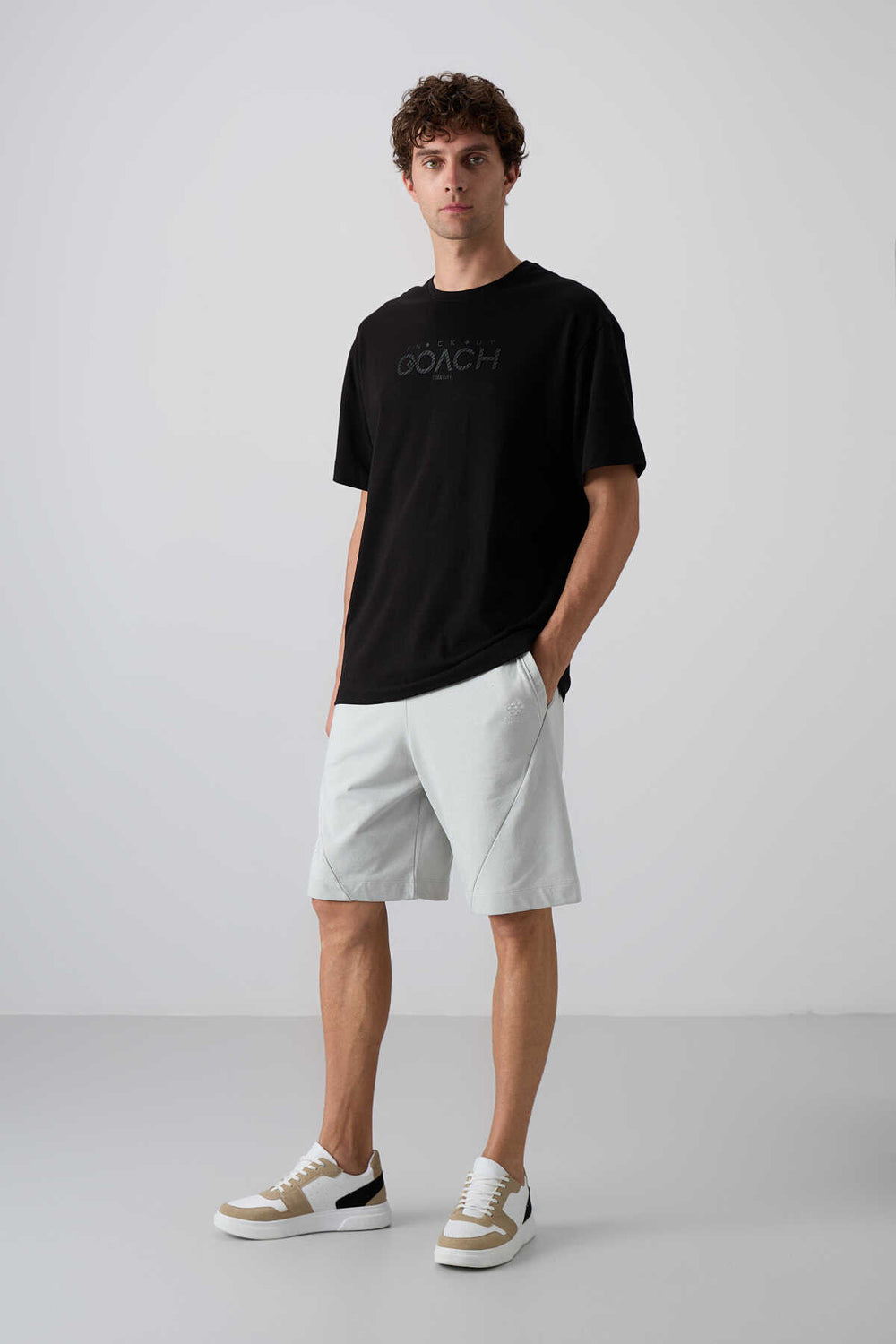 Tommylife Toptan O Yaka Oversize Baskılı Erkek T-Shirt 88329 Siyah