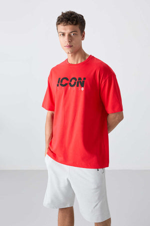 Tommylife Toptan O Yaka Oversize Baskılı Erkek T-Shirt 88331 Fiesta