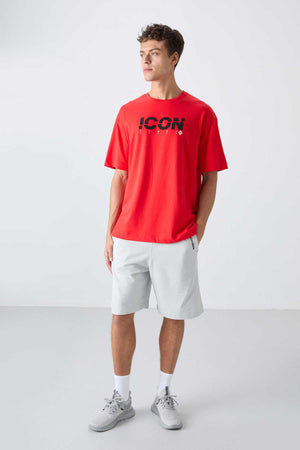 Tommylife Toptan O Yaka Oversize Baskılı Erkek T-Shirt 88331 Fiesta