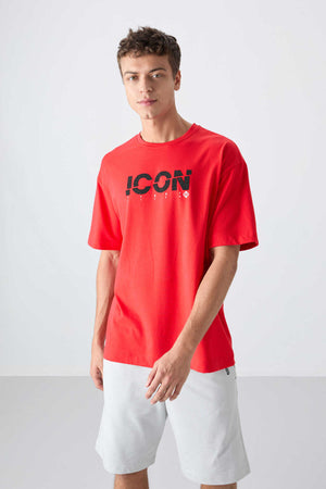 Tommylife Toptan O Yaka Oversize Baskılı Erkek T-Shirt 88331 Fiesta