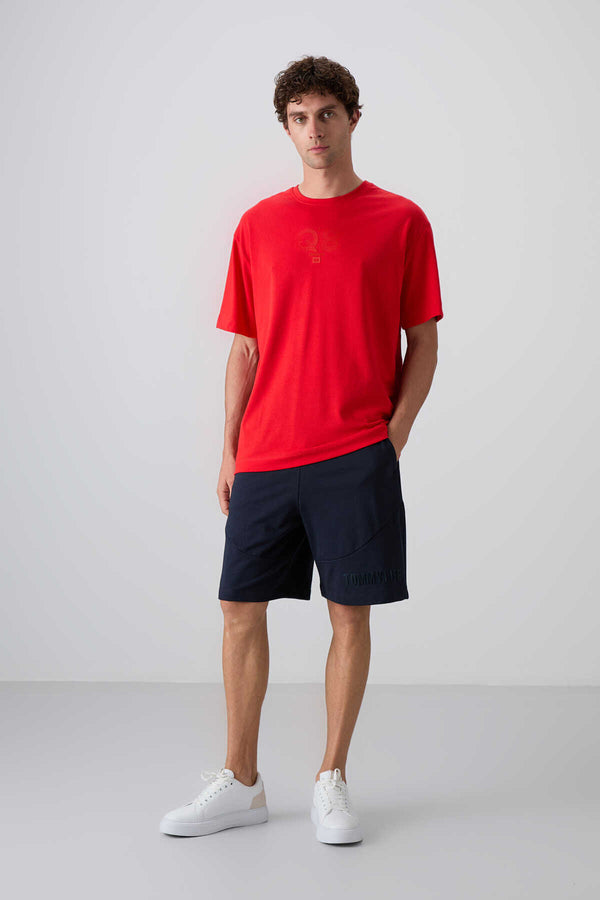 Tommylife Toptan O Yaka Oversize Baskılı Erkek T-Shirt 88333 Fiesta