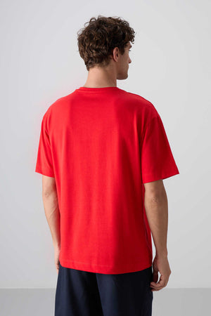 Tommylife Toptan O Yaka Oversize Baskılı Erkek T-Shirt 88333 Fiesta