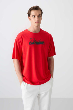 Tommylife Toptan O Yaka Oversize Baskılı Erkek T-Shirt 88334 Fiesta