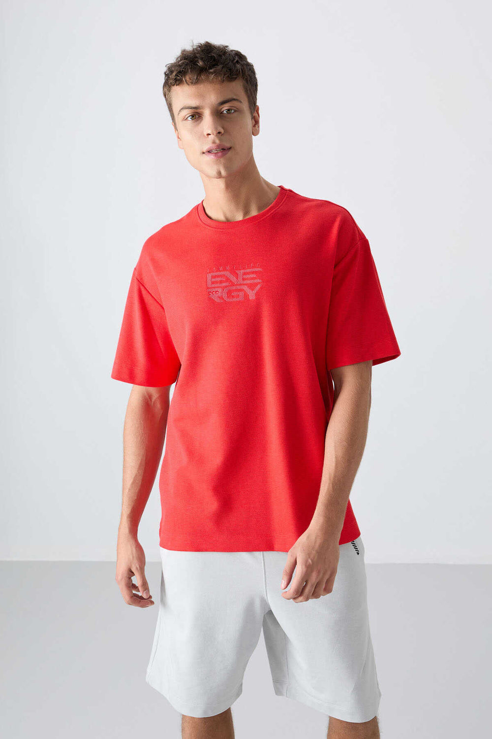 Tommylife Toptan O Yaka Oversize Baskılı Erkek T-Shirt 88336 Fiesta