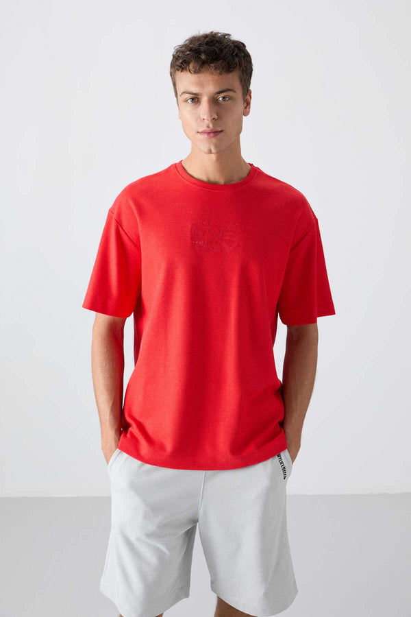 Tommylife Toptan O Yaka Oversize Baskılı Erkek T-Shirt 88336 Fiesta