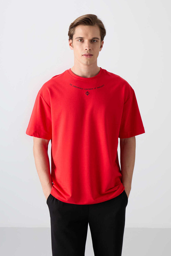 Tommylife Toptan O Yaka Oversize Baskılı Erkek T-Shirt 88343 Fiesta