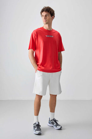Tommylife Toptan O Yaka Oversize Baskılı Erkek T-Shirt 88356 Fiesta