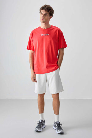 Tommylife Toptan O Yaka Oversize Baskılı Erkek T-Shirt 88356 Fiesta