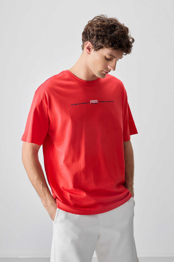 Tommylife Toptan O Yaka Oversize Baskılı Erkek T-Shirt 88357 Fiesta