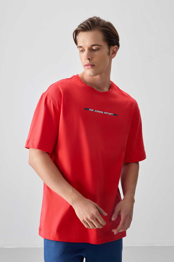 Tommylife Toptan O Yaka Oversize Baskılı Erkek T-Shirt 88358 Fiesta