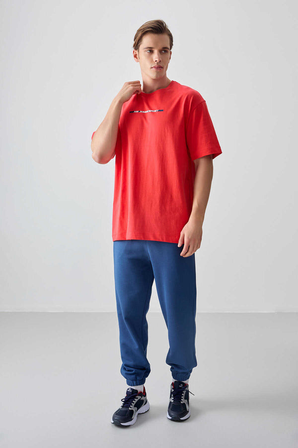 Tommylife Toptan O Yaka Oversize Baskılı Erkek T-Shirt 88358 Fiesta