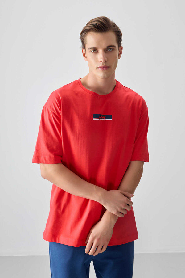Tommylife Toptan O Yaka Oversize Baskılı Erkek T-Shirt 88359 Fiesta