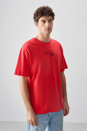 Tommylife Toptan O Yaka Oversize Baskılı Erkek T-Shirt 88361 Fiesta