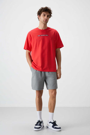 Tommylife Toptan O Yaka Oversize Baskılı Erkek T-Shirt 88365 Fiesta