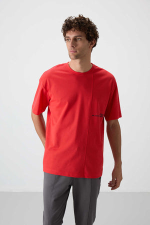 Tommylife Toptan O Yaka Oversize Baskılı Erkek T-Shirt 88370 Fiesta