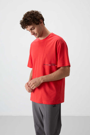 Tommylife Toptan O Yaka Oversize Baskılı Erkek T-Shirt 88370 Fiesta