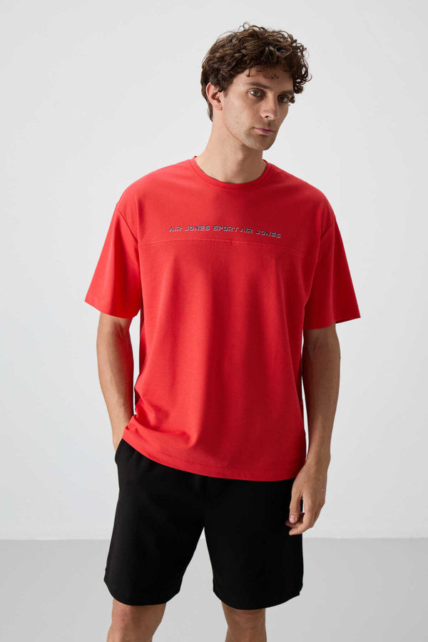 Tommylife Toptan O Yaka Oversize Baskılı Erkek T-Shirt 88371 Fiesta