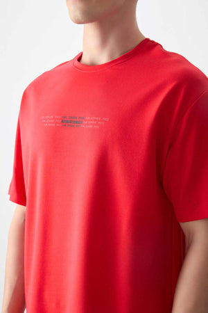Tommylife Toptan O Yaka Oversize Baskılı Erkek T-Shirt 88374 Fiesta
