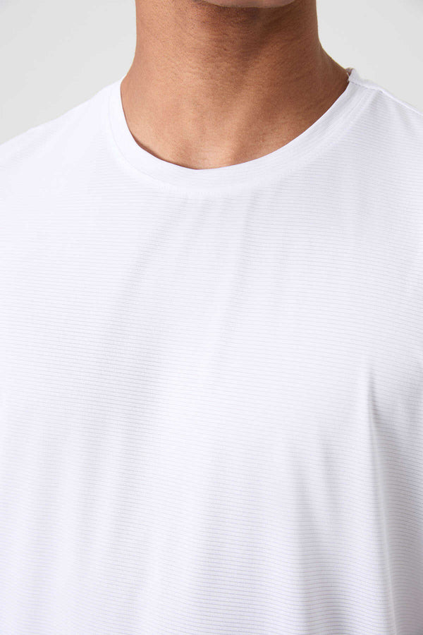 Tommylife Toptan O Yaka Standart Kalıp Aktif Spor Erkek T-Shirt 88383 Beyaz