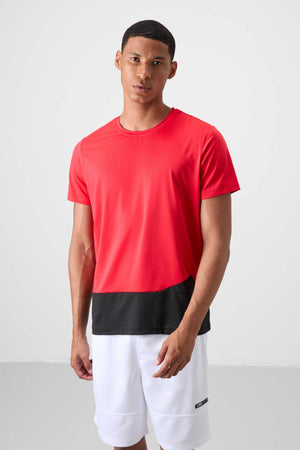Tommylife Toptan O Yaka Standart Kalıp Aktif Spor Erkek T-Shirt 88383 Kırmızı