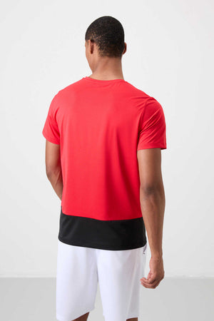 Tommylife Toptan O Yaka Standart Kalıp Aktif Spor Erkek T-Shirt 88383 Kırmızı