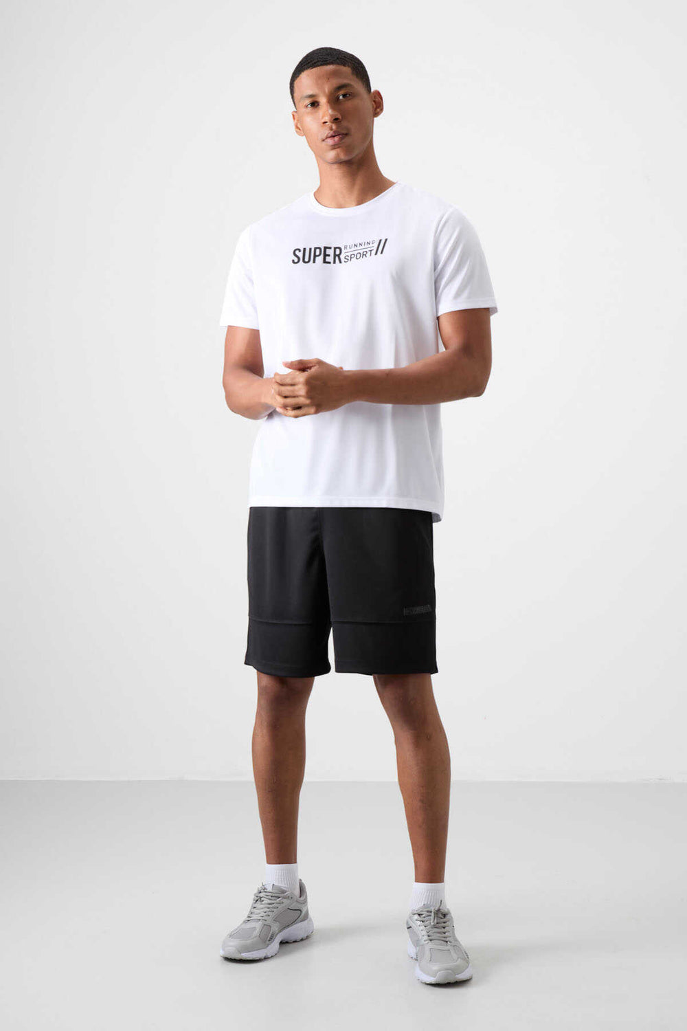 Tommylife Toptan O Yaka Standart Kalıp Aktif Spor Erkek T-Shirt 88385 Beyaz