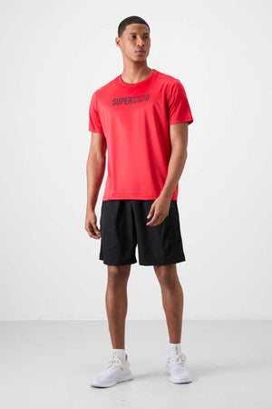 Tommylife Toptan O Yaka Standart Kalıp Aktif Spor Erkek T-Shirt 88385 Kırmızı