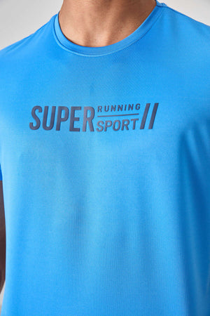 Tommylife Toptan O Yaka Standart Kalıp Aktif Spor Erkek T-Shirt 88385 Saks
