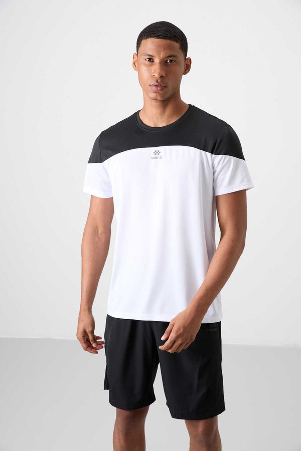 Tommylife Toptan O Yaka Standart Kalıp Aktif Spor Erkek T-Shirt 88386 Beyaz