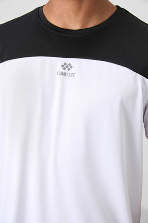 Tommylife Toptan O Yaka Standart Kalıp Aktif Spor Erkek T-Shirt 88386 Beyaz