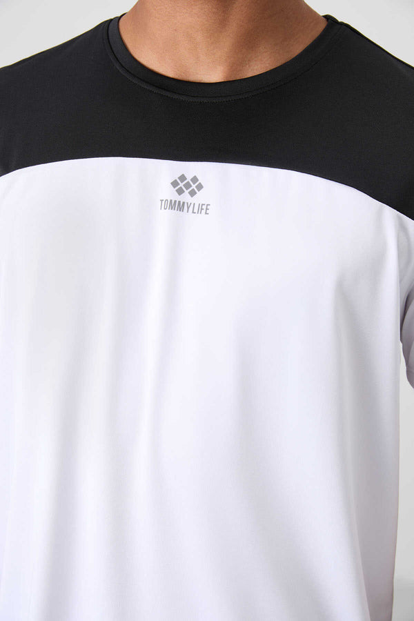 Tommylife Toptan O Yaka Standart Kalıp Aktif Spor Erkek T-Shirt 88386 Beyaz