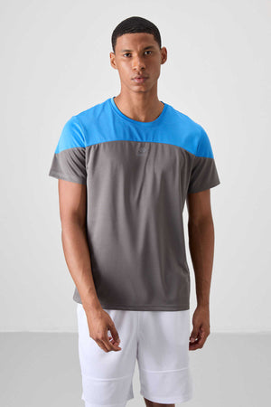 Tommylife Toptan O Yaka Standart Kalıp Aktif Spor Erkek T-Shirt 88386 Koyu Gri