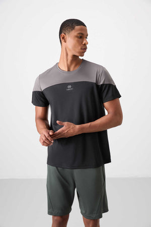 Tommylife Toptan O Yaka Standart Kalıp Aktif Spor Erkek T-Shirt 88386 Siyah