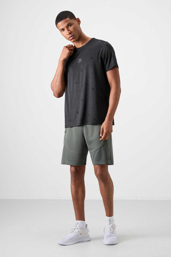 Tommylife Toptan O Yaka Standart Kalıp Aktif Spor Erkek T-Shirt 88397 Siyah