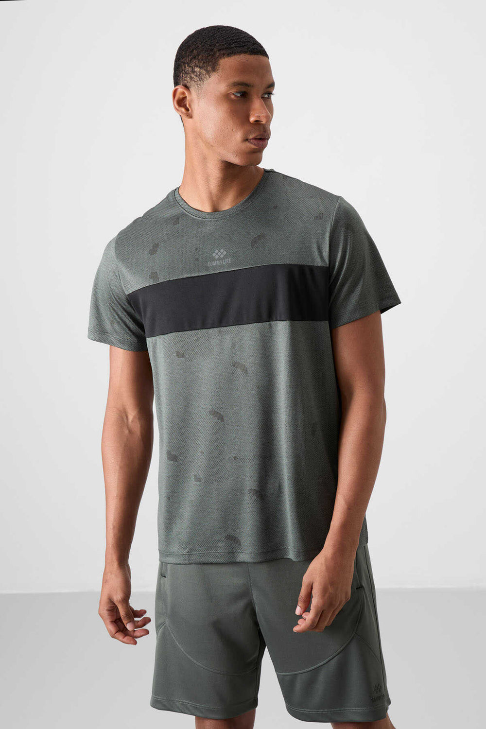 Tommylife Toptan O Yaka Standart Kalıp Aktif Spor Erkek T-Shirt 88398 Haki