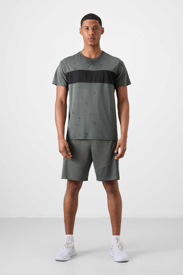 Tommylife Toptan O Yaka Standart Kalıp Aktif Spor Erkek T-Shirt 88398 Haki