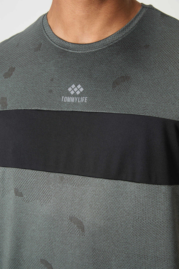 Tommylife Toptan O Yaka Standart Kalıp Aktif Spor Erkek T-Shirt 88398 Haki