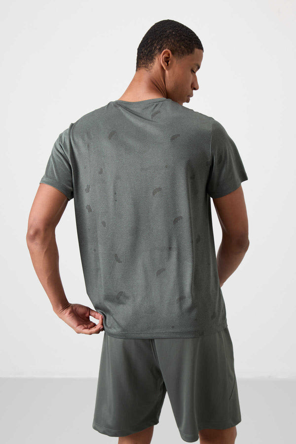 Tommylife Toptan O Yaka Standart Kalıp Aktif Spor Erkek T-Shirt 88398 Haki