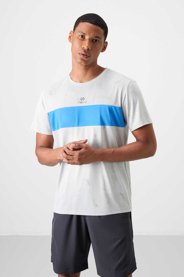Tommylife Toptan O Yaka Standart Kalıp Aktif Spor Erkek T-Shirt 88398 Taş