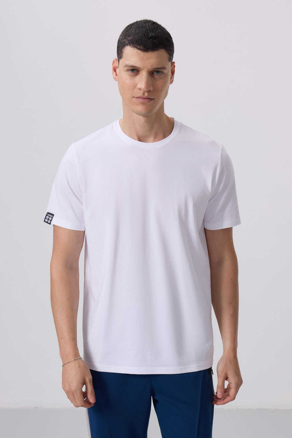 Tommylife Toptan O Yaka Standart Kalıp Basic Erkek T-Shirt 87911 Beyaz