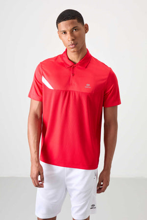 Tommylife Toptan Polo Yaka Standart Kalıp Aktif Spor Erkek T-Shirt 88402 Kırmızı
