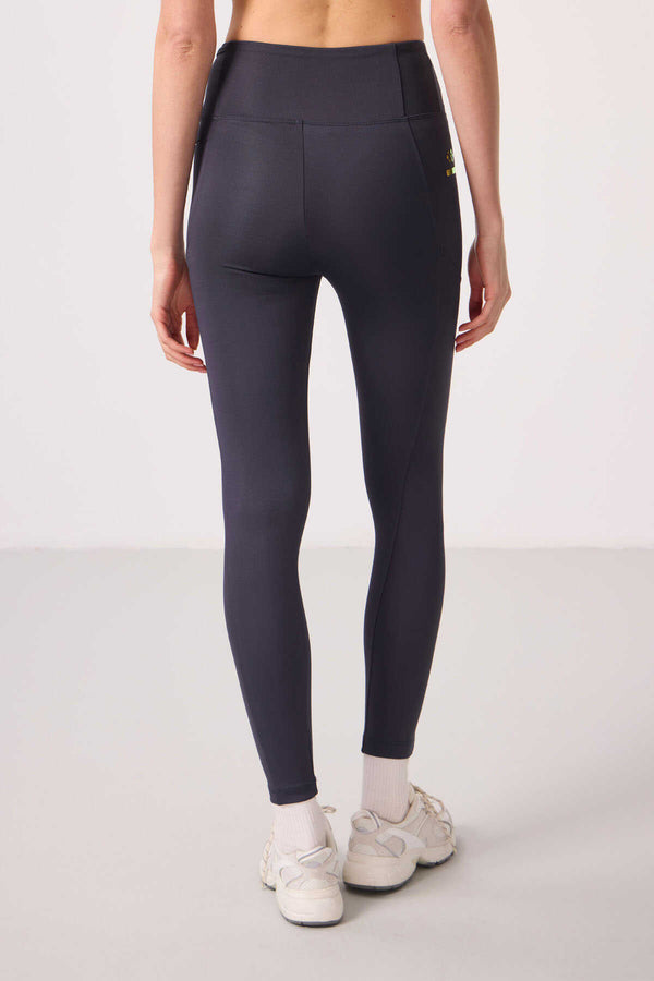 Tommylife Toptan Polyester Esnek Standart Fit Performans Kadın Tayt - 94667 Antrasit