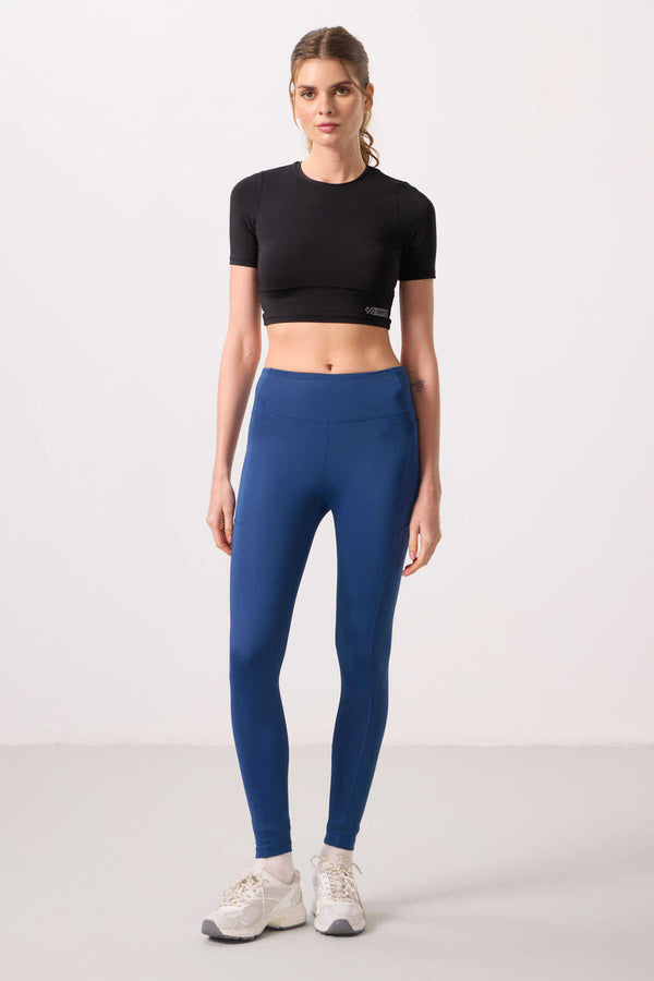 Tommylife Toptan Polyester Esnek Standart Fit Performans Kadın Tayt - 94667 Parlament