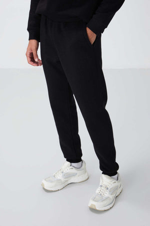 Tommylife Toptan Rahat Kalıp Basic Erkek Eşofman Takım 85265 Siyah