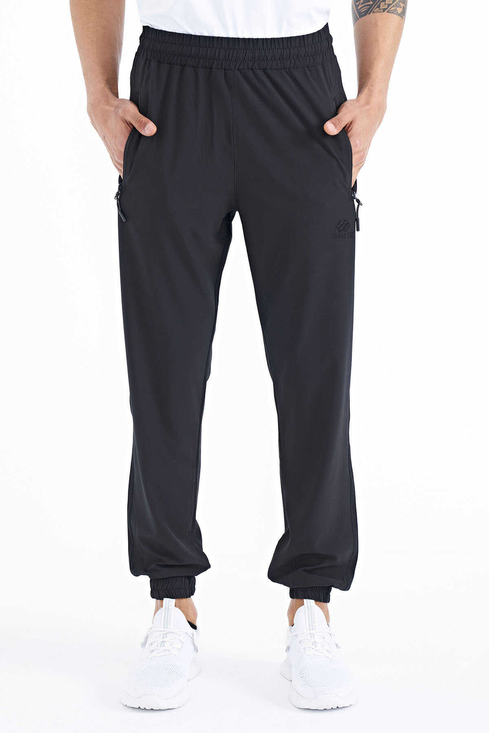 Tommylife Toptan Siyah Erkek Basic Cepli Bağcıklı Rahat Form Lastik Paça Eşofman Altı - 84826