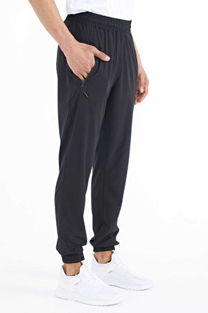Tommylife Toptan Siyah Erkek Basic Cepli Bağcıklı Rahat Form Lastik Paça Eşofman Altı - 84826