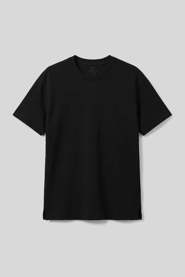 Tommylife Toptan Siyah Rahat Form Esnek Nefes Alabilir Erkek T-Shirt - 88495