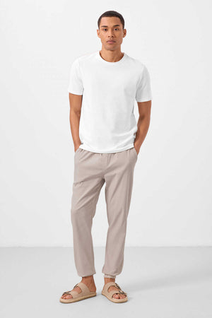 Tommylife Toptan Standart Fit Dokuma Hafif Esnek Chino Erkek Pantolon 82176 Taş